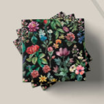 Azulejo De Cerâmica Imagem Botânica de Elegância Vintage Preta<br><div class="desc">Mergulhe na beleza eterno de nossa coleção 'Vintage Botanical Elegance', projetada para adicionar um toque da arte da natureza a qualquer espaço. Cada azulejo cerâmico apresenta um esguicho de flores inspiradas na safra, reproduzidas em tons imperfeitos de aquarela contra um pano de fundo preto clássico. Ideal para projetistas de interiores...</div>