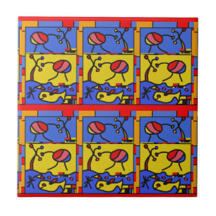 Azulejo De Cerâmica Imagem com peixes da arte moderna
