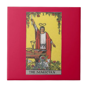 Azulejo De Cerâmica Imagem de cartão do tarot do mágico