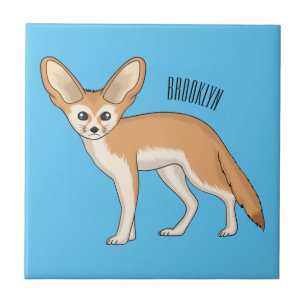 Azulejo De Cerâmica Imagem de desenho animado de fennec fox