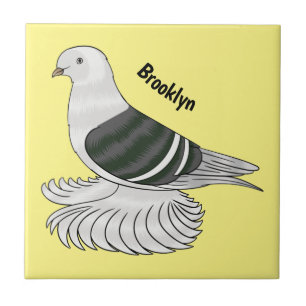 Azulejo De Cerâmica Imagem de desenho animado do pombo-escudo-saxão