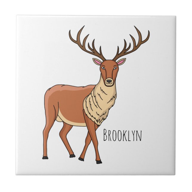 Azulejo De Cerâmica Imagem de desenho de Reindeer (Frente)