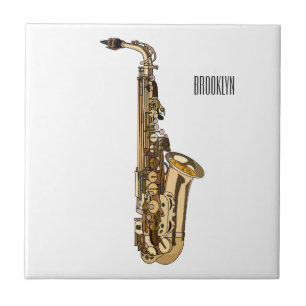 Azulejo De Cerâmica Imagem de desenhos saxofônicos