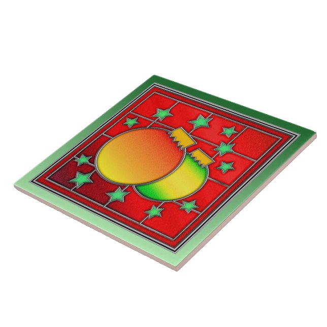 Azulejo De Cerâmica Imagem de Vidro de Natal Bela (Lateral)