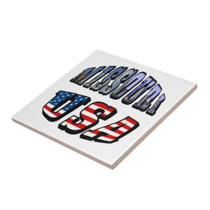 Azulejo De Cerâmica Imagem do Missouri e texto dos EUA