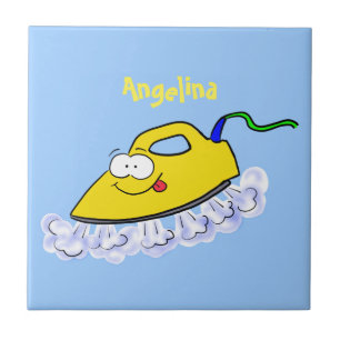 Azulejo De Cerâmica Imagem engraçada da lavanderia de ferro