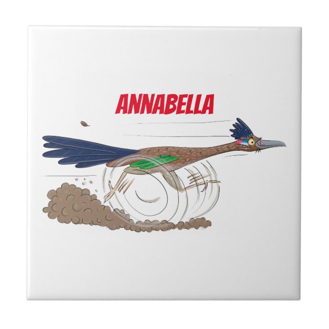 Azulejo De Cerâmica Imagem engraçada de desenho animado de pássaros (Frente)