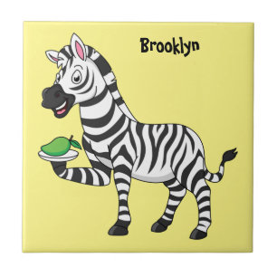 Azulejo De Cerâmica Imagem engraçada de desenho animado de zebra