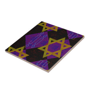 Azulejo De Cerâmica Imagem temática de Hanukkah da SlipperyJoe's amare