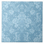 Azulejo De Cerâmica Imobilizante Romântico Chic Floral Damask-Pastel A<br><div class="desc">Design de damasco floral,  inspirado no legante vintage,  com flores azuis chic monocromáticas,  azul pastel claro-sobre-escuro,  rolhas de folhas e baloiços de delicadas fitas de legado. Este padrão é perfeito e pode ser dimensionado para cima ou para baixo.</div>