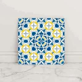 Azulejo De Cerâmica Imperial Blue Elegant Geometric Mosaic