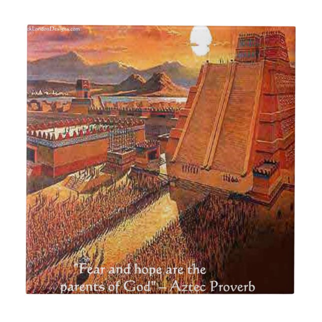 Azulejo De Cerâmica Império Asteca & Presentes de Provérbios Camisetas (Frente)