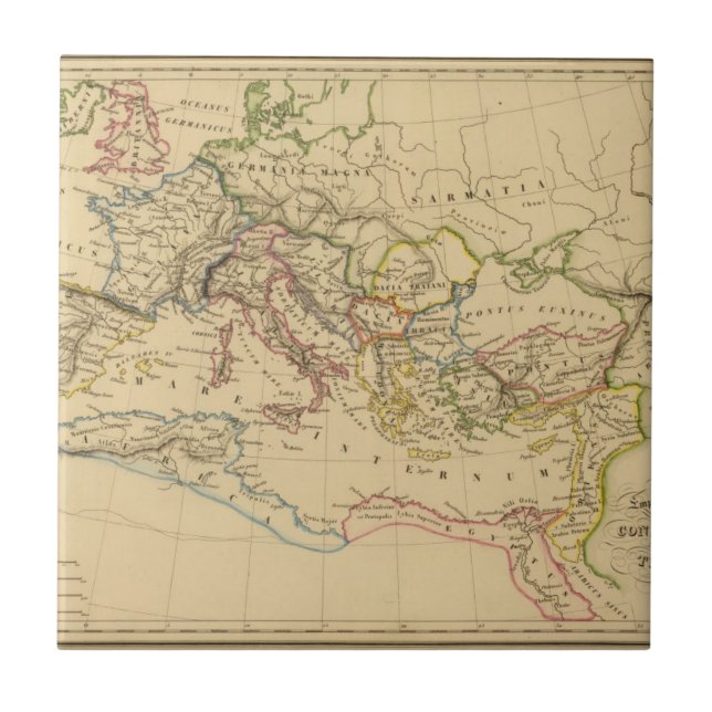Azulejo De Cerâmica Império romano sob Constantim e Trajan (Frente)