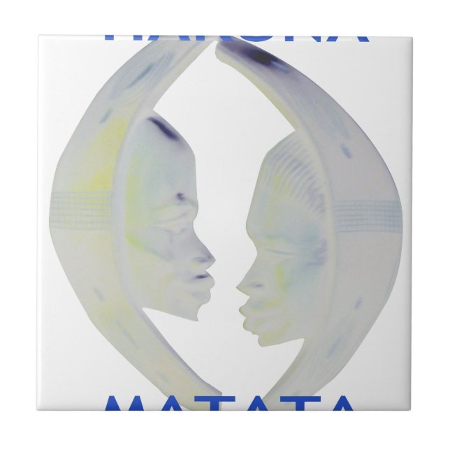 Azulejo De Cerâmica Impressão africano Hakuna Matata Design (Frente)