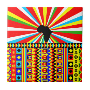 Azulejo De Cerâmica Impressão africano Kente Cloth Padrão Tribal Ancar