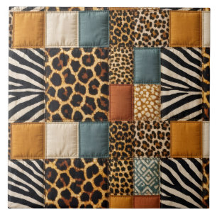 Azulejo De Cerâmica Impressão Animal de Patchwork