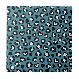 Azulejo De Cerâmica Impressão Animal, Leopardo Azul, Manchas de Chita,