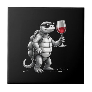 Azulejo De Cerâmica impressão artística de tartaruga fixe a beber vinh