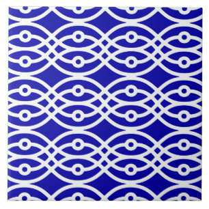 Azulejo De Cerâmica Impressão, azuis cobaltos e branco do quimono
