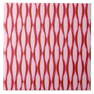 Azulejo De Cerâmica Impressão da fita do meio século - rosa e Borgon