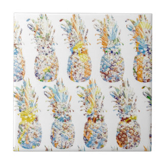 Azulejo De Cerâmica Impressão de ananás colorida
