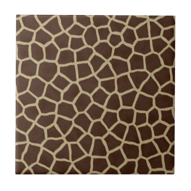 Azulejo De Cerâmica Impressão de Animal Girafa (Frente)