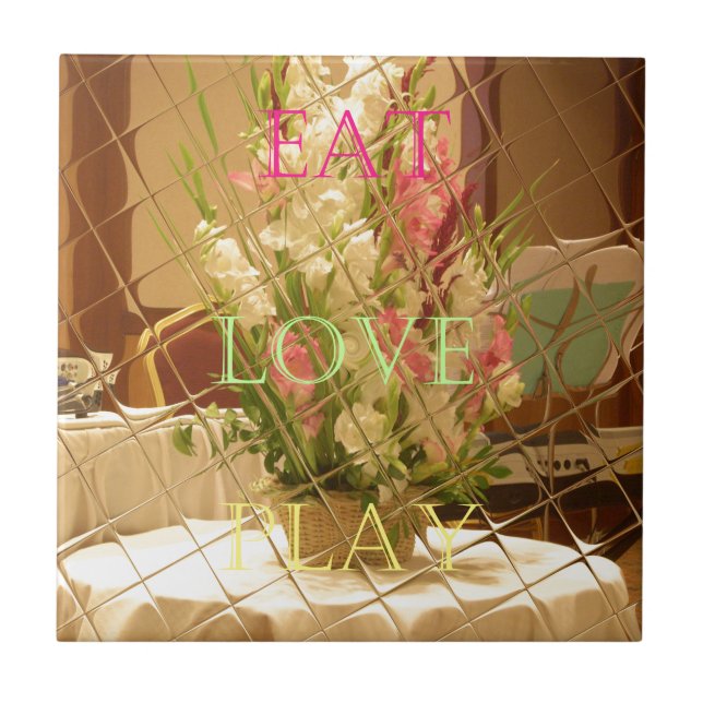 Azulejo De Cerâmica Impressão de Arte de Blooms Refletidos (Frente)