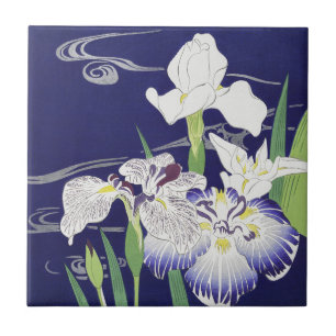 Azulejo De Cerâmica Impressão de Arte de Íris Japonesa Vintage Kogyo T