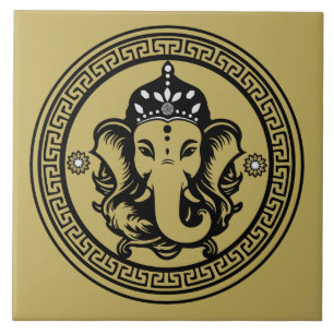 Azulejo De Cerâmica Impressão de Arte Hindu com Tema Ganesha