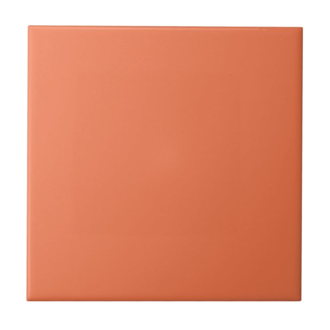 Azulejo De Cerâmica Impressão de cor sólida laranja Rosa (Frente)
