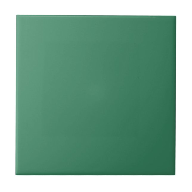 Azulejo De Cerâmica Impressão de Cor Sólida Verde do Shamrock (Frente)
