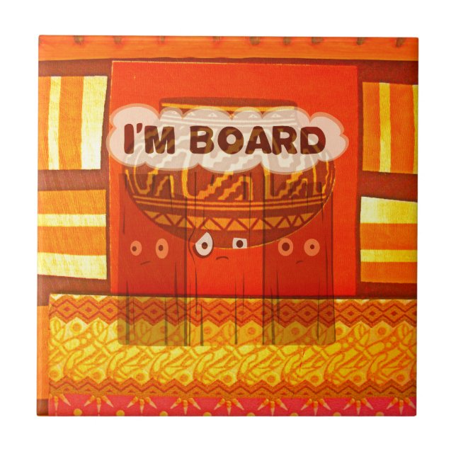 Azulejo De Cerâmica Impressão de cores tradicionais africanas ouros (Frente)