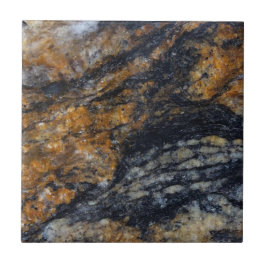 Azulejo De Cerâmica Impressão de cristal de quartzite negro e Dourado