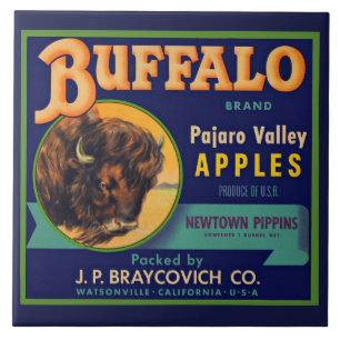 Azulejo De Cerâmica impressão de etiqueta da Marca de Maçãs de Buffalo