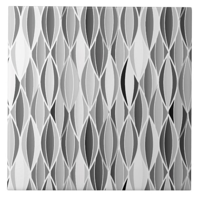 Azulejo De Cerâmica Impressão de fita do século médio - tons de cinza  (Frente)