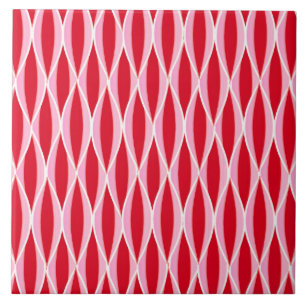 Azulejo De Cerâmica Impressão de Fita do Século Médio - vermelho e