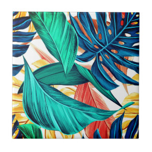 Azulejo De Cerâmica Impressão de Folhas Superdimensionadas