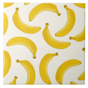 Azulejo De Cerâmica Impressão de Fruta tropical Bananas, amarela e br