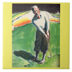 Azulejo De Cerâmica impressão de golfe de 1934