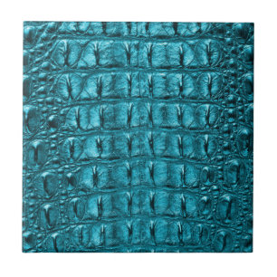 Azulejo De Cerâmica impressão de jacaré azul-azul-turquesa-de-moda