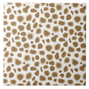 Azulejo De Cerâmica Impressão de leopardo - Bege Taupe e Branco