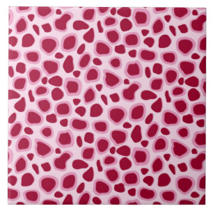Azulejo De Cerâmica Impressão de leopardo - Burgundy e Rosa