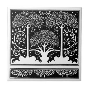 Azulejo De Cerâmica Impressão de padrão de árvore Art Nouveau de Aubre