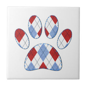 Azulejo De Cerâmica Impressão de Paw do Cachorro de Argyle
