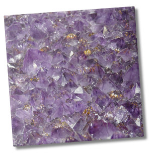 Azulejo De Cerâmica Impressão de pedra de cristal Amethyst roxo