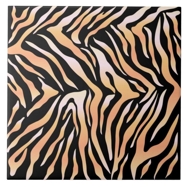 Azulejo De Cerâmica Impressão de pele de tigre (Frente)