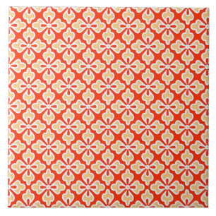 Azulejo De Cerâmica impressão de quimono, pêssego e laranja de manda
