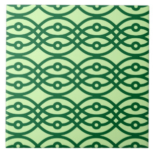 Azulejo De Cerâmica Impressão de quimono, verde claro e escuro