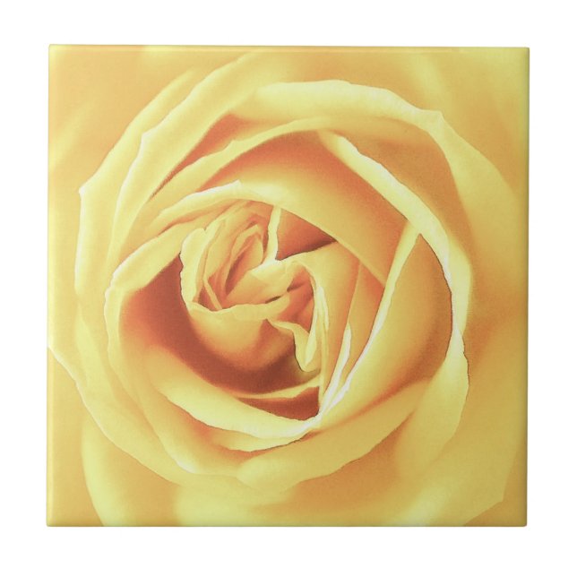 Azulejo De Cerâmica Impressão de rosa amarela (Frente)