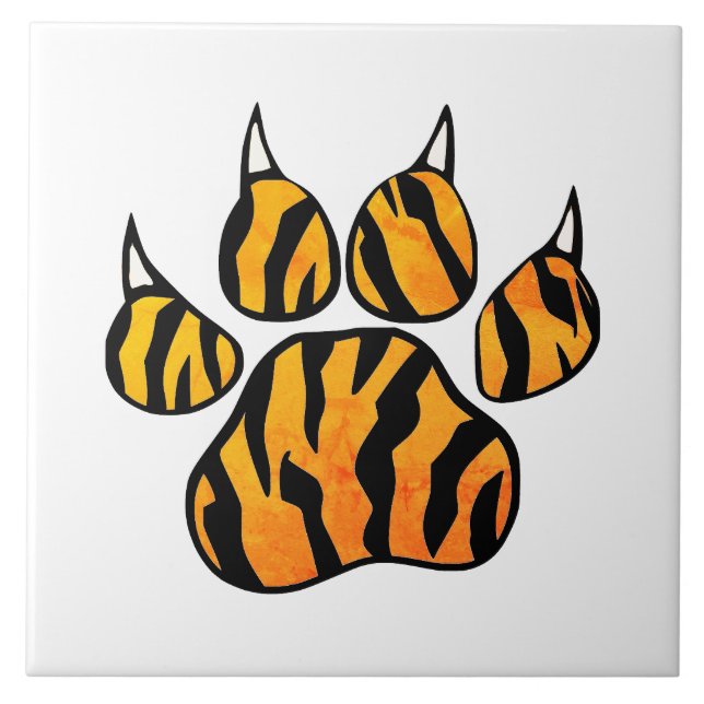 Azulejo De Cerâmica Impressão de Tigre Paw (Frente)